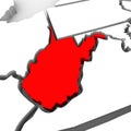 West Virginia Red Abstract 3D State Map United States America Royalty Free Stock Photo