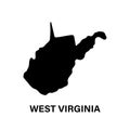 West Virginia state map silhouette icon. Royalty Free Stock Photo