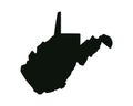 US state map. West Virginia silhouette symbol. Vector illustration