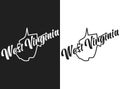 West Virginia vector logo. Monochrome illustration of the USA state. Lettering and outline of territory of the United States of Royalty Free Stock Photo