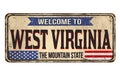 West Virginia vintage rusty metal sign Royalty Free Stock Photo