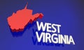 West Virginia WV Red State Map Name Royalty Free Stock Photo