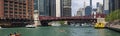 West Wacker Drive Skyline panorama in Chicago