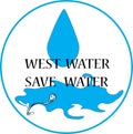 West water save water round icon IMAGE