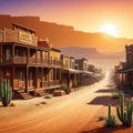 west wild town desert old saloon western street background