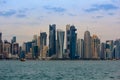 Westbay,Doha, Qatar - October 12 2019: Doha city landmark during night