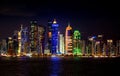 Westbay,Doha, Qatar - October 12 2019: Doha city landmark during night