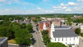 Westborough historic town center aerial view, Massachusetts, USA