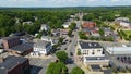 Westborough historic town center aerial view, Massachusetts, USA