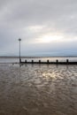 Westcliff beach, Essex, England, on a cold winterÃ¢â¬â¢s day Royalty Free Stock Photo