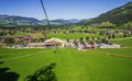 Westendorf village in the Alps mountains , cable lift station