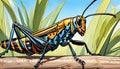 Wester Lubber Grasshopper colorful insect Royalty Free Stock Photo