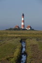 Westerhever (Germany) - Light house Royalty Free Stock Photo