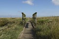 Westerhever (Germany) - Salt meadow with footbridge