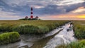 Westerhever Lighthouse Royalty Free Stock Photo
