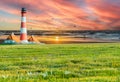 westerhever lighthouse on the north sea coast Royalty Free Stock Photo