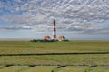 Westerhever Lighthouse,North Sea,North Frisia,Germany Royalty Free Stock Photo