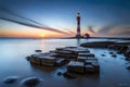 The Westerheversand Lighthouse In Nordfriesland, Schleswig-Holstein, Germany, Offers A Stunning Panoramic View. Generative AI