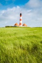 Westerheversand lighthouse, North Sea, Schleswig-Holstein, Germany Royalty Free Stock Photo