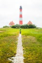 Westerheversand lighthouse, North Sea, Schleswig-Holstein, Germany Royalty Free Stock Photo