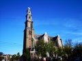 The Westerkerk church of Amsterdam city, in Holland, Netherlands Royalty Free Stock Photo