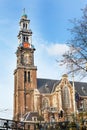 Westerkerk Church tower in Amsterdam, Holland Royalty Free Stock Photo