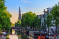 Westerkerk summer sunrise Royalty Free Stock Photo