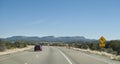 Western Arizona Highway with deer crossing sign