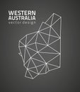 Western Australia black triangle vector mosaic outline map
