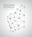 Western Australia vector dot grey outline triangle perspective modern map