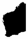 Western Australia map silhouette Royalty Free Stock Photo
