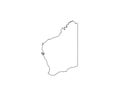 Western Australia outline map country shape