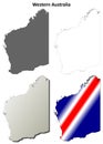 Western Australia outline map set