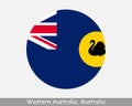 Western Australia Australia Round Circle Flag. WA Australian State Circular Button Banner Icon EPS Vector. Royalty Free Stock Photo