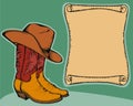 Western background with cowboy boots Royalty Free Stock Photo