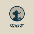 Western Bandit Wild West Cowboy Gangster Symbol with Bandana Scarf Mask Silhouette Logo