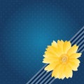 Western Blue Greeting Card Template, Chrysanthemum