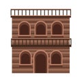 Western building icon, flat design