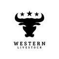 Cow Cattle head logo design insignia Royalty Free Stock Photo