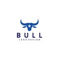 Western Bull Head silhouette with star logo design