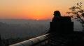 The western cityÃ¯Â¼ÅSunset, lion, mountain city sunset in Chongqing, China