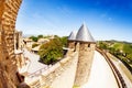 Western city wall of medieval Carcassonne, France Royalty Free Stock Photo