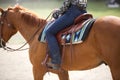 Western Competitor on a Chestnut Horse