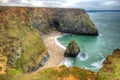 Western Cove Portreath North Cornwall England UK in HDR