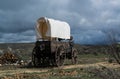 Western covered chuckwagon for cooking food on the trail Royalty Free Stock Photo