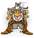 Western cowboy bandit with gun Royalty Free Stock Photo