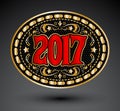 2017 western cowboy belt buckle vector illustration Royalty Free Stock Photo