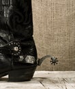 Western cowboy boot with spur Royalty Free Stock Photo