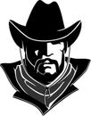 Western Cowboy Head Shadowed Illustration