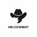 Western Cowboy head Silhouette Logo design